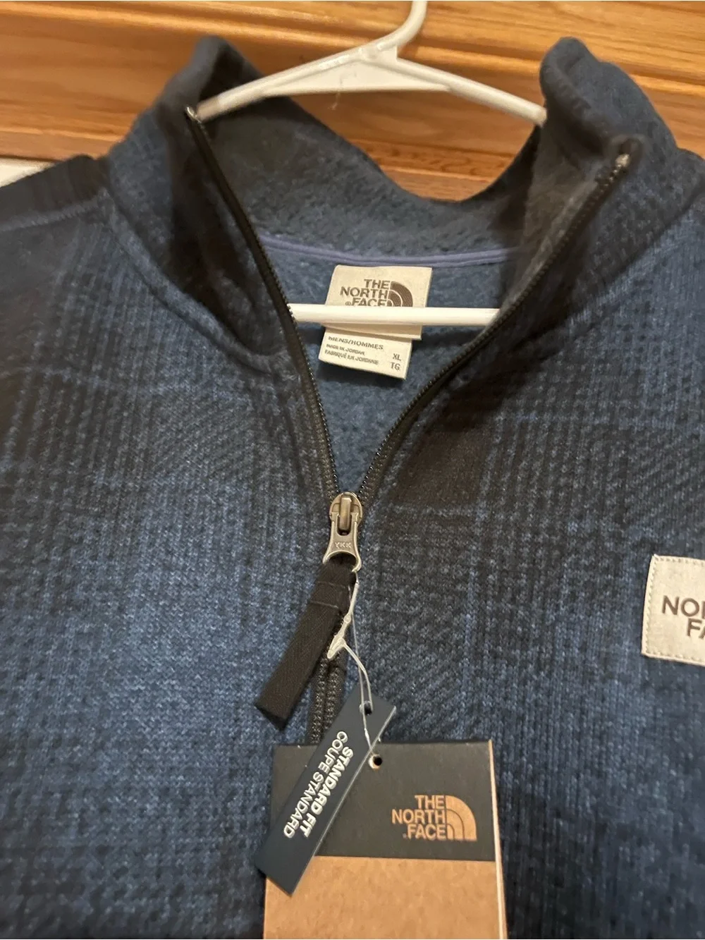 The North Face Men’s Blue Plaid Full-Zip Fleece Jacket
